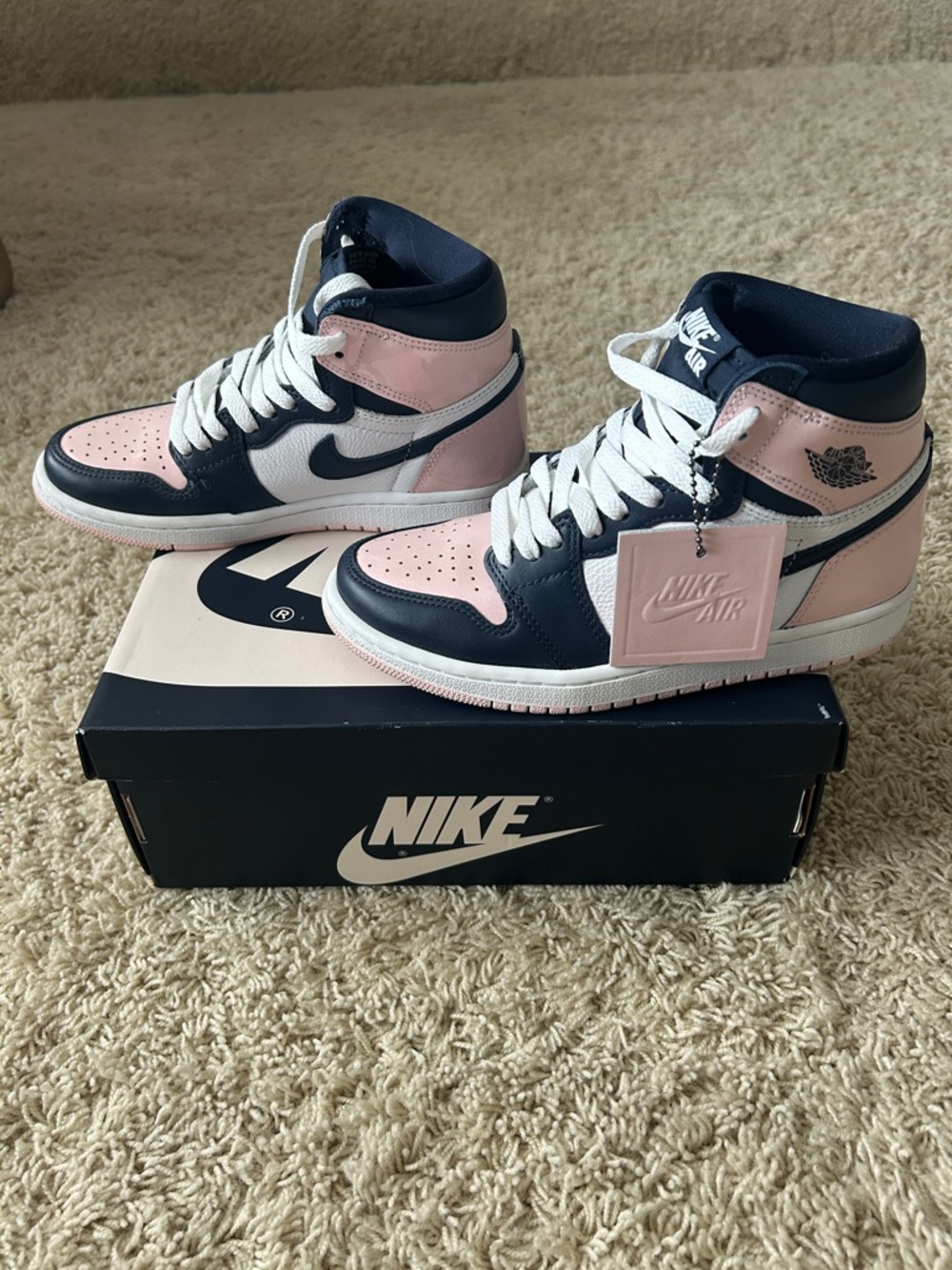 Air Jordan 1 Retro High OG SE ‘Bubble Gum’ Size US Women’s 6 Pink/Navy - Picture 3 of 15